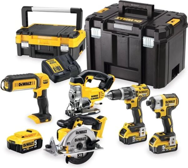 DeWalt accu combiset 5-delig, 18 Volt, 5.0 Ah, DCK551P3T