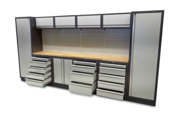 HBM professional modulair werkplaatssysteem, 16-delig, zwart grijs - Afbeelding 5
