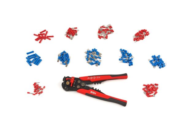 HBM 199 Delige Profi 4 in 1 Automatische Draadstriptang met Knip en Krimpfunctie Inclusief 199 Kabelschoentjes - Afbeelding 3