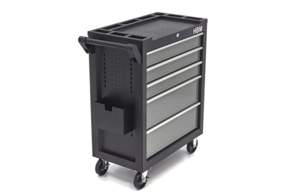 HBM deluxe gereedschapswagen, 5 laden, Klein, zwart, grijs - Afbeelding 12