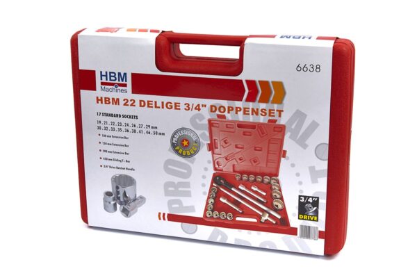 HBM 22 Delige 3/4 inch Doppenset - Bild 4