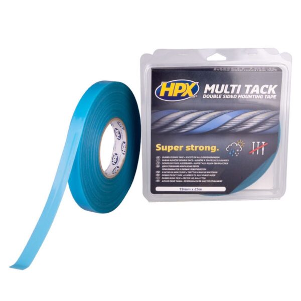 HPX Dubbelzijdige Multi-tack tape - semi-transparant 19mm x 25m