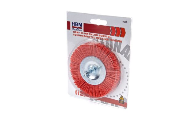 HBM 100 mm Nylon Borstel, Schuurborstel met 6 mm Opname - Afbeelding 3