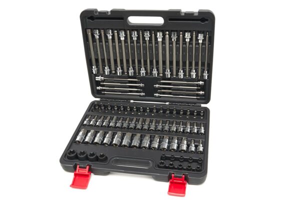 HBM 107 Delige Korte en Lange MM, INCH Inbus, Torx, Hex Doppenset