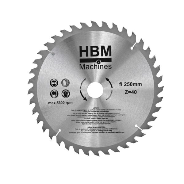HBM HM Cirkelzaagbladen 250mm voor Hout