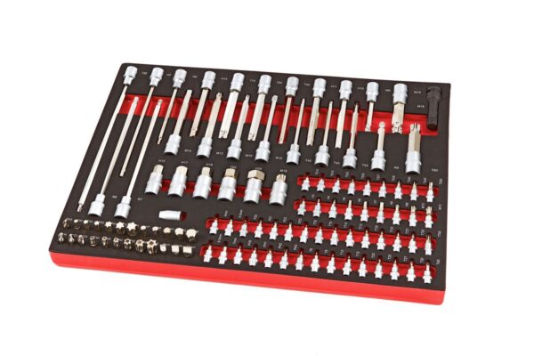 HBM 102 Delige Inbus, Torx, Hex, Rib Doppenset Foam Inlay