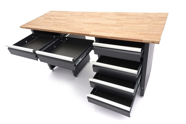 HBM 171 Cm Werkbank Met 6 Laden 1 Deur en Massief Houten Werkblad - Afbeelding 5