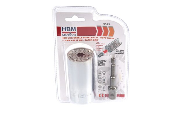 HBM Universele Dopsleutel - Doppenset - 11 mm t/m 32 mm - Gator Grip - Afbeelding 6