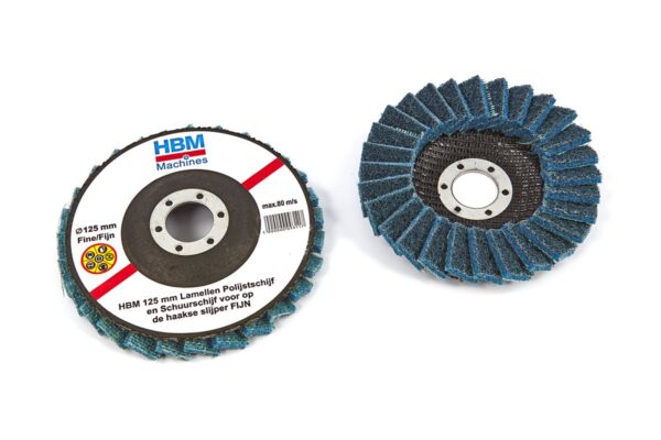 HBM 125 mm Lamellen Polijst en Schuurschijf voor haakse slijper FIJN