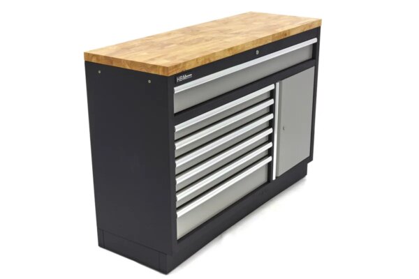 HBM 7 Laden 132 Cm. Professionele Gereedschapskast, Werkbank Met Deur voor Werkplaatsinrichting - Image 4