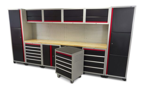HBM professional deluxe modulair werkplaatssysteem, 16-delig, zwart rood - Image 6