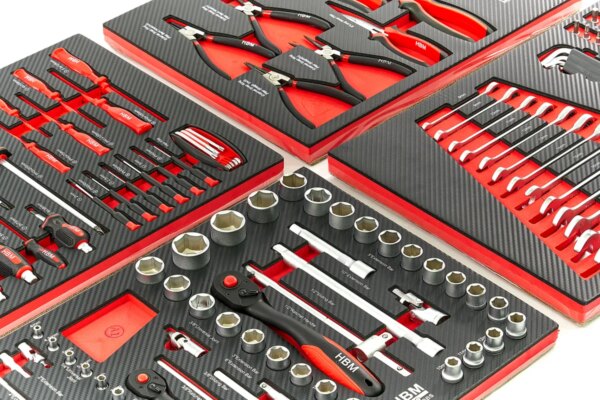 HBM 154 Delige Premium Gereedschapsvulling voor Gereedschapswagen - ROOD - Afbeelding 3