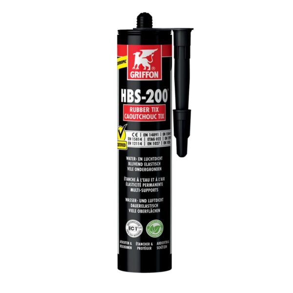 Griffon HBS-200 Rubber Tix koker 310gr zwart