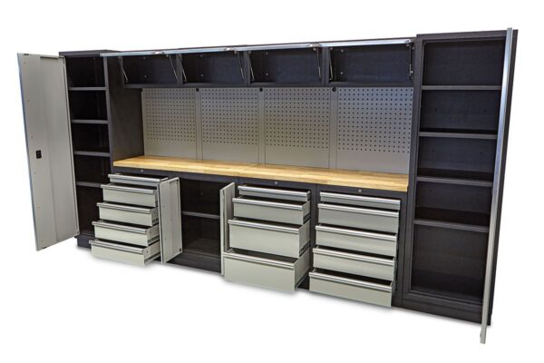 HBM professional modulair werkplaatssysteem, 16-delig, zwart grijs - Afbeelding 4