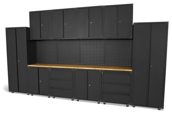HBM premium modulair werkplaatssysteem, 16-delig, matzwart