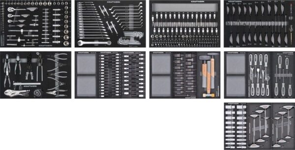 Kraftwerk gevulde gereedschapswagen 13 laden, 180 cm 377-delig - Afbeelding 7