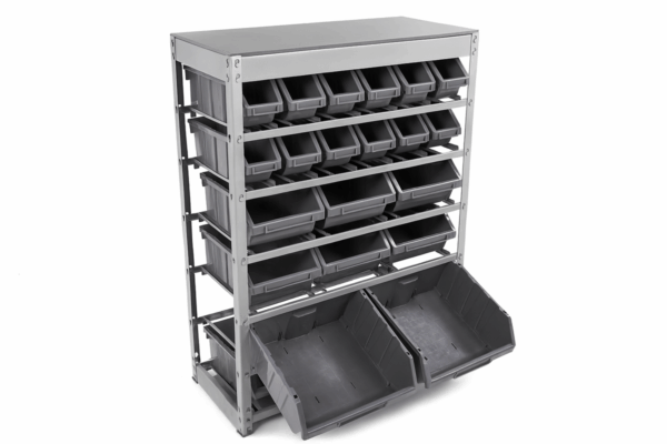 HBM Bakkenkast, opbergsysteem, stelling met 22 opbergbakken - Image 6