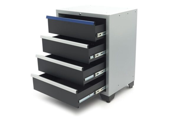 HBM 4 Laden Deluxe Professionele Gereedschapskast voor Werkplaatsinrichting zwart blauw - Afbeelding 3
