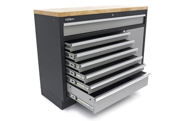 HBM 7 Laden 132 Cm. Professionele Gereedschapskast, Werkbank Met Deur voor Werkplaatsinrichting - Image 6