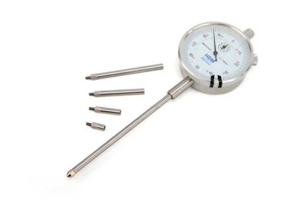 HBM 0,01 mm Slag 10 mm Analoge Meetklok Inclusief 5 Verlengstiften - Afbeelding 2