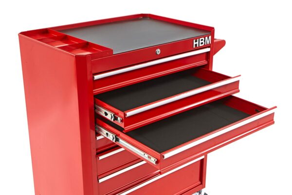 HBM Gereedschapswagen met 7 laden - 66 cm - rood - Afbeelding 10