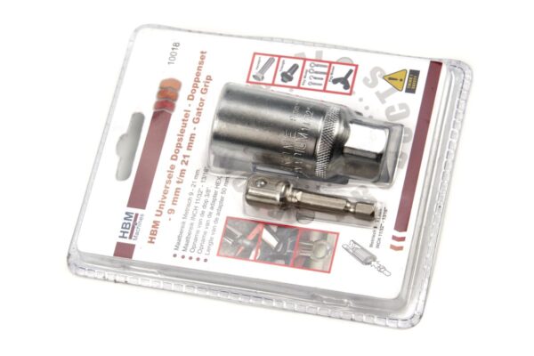 HBM Universele Dopsleutel - Doppenset - 9 mm t/m 21 mm - Gator Grip - Afbeelding 6