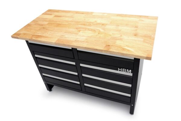 HBM 120 Cm Werkbank Met 8 Laden en Massief Houten Werkblad - Afbeelding 4