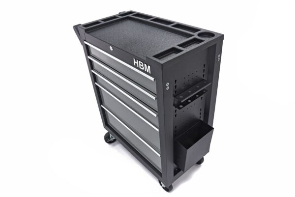 HBM deluxe gereedschapswagen, 5 laden, Klein, zwart, grijs - Afbeelding 8