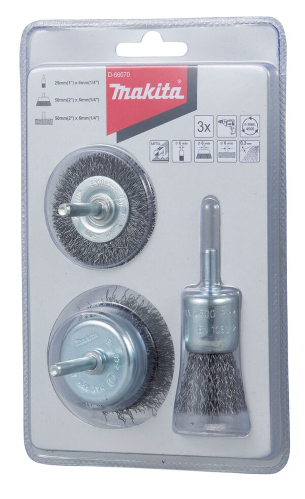 Makita borstelset 3-delig D-66070 - Afbeelding 2