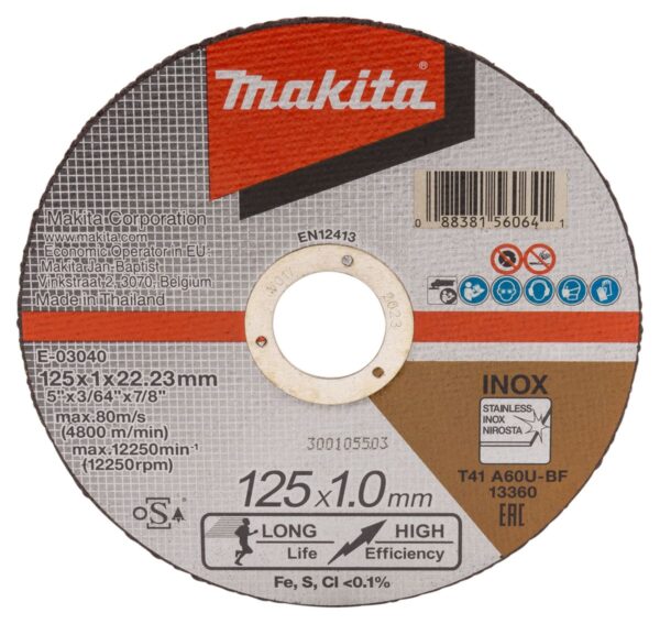 Makita doorslijpschijf RVS 12 stuks E-03040-12 - Image 3