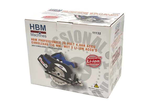 HBM Professionele 20 Volt 4,0AH Accu Cirkelzaag 150 mm. Met 2 Li-Ion Accu's - Afbeelding 13