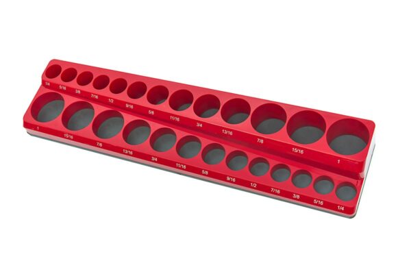 HBM magnetische accessoirehouder voor 26 stuks 3/8 inch Engelse maten, rood - Afbeelding 3