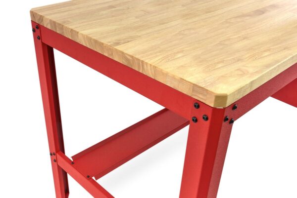 HBM 155 cm Professionele Werkbank met 5 Laden en Houten Werkblad, ROOD - Afbeelding 8