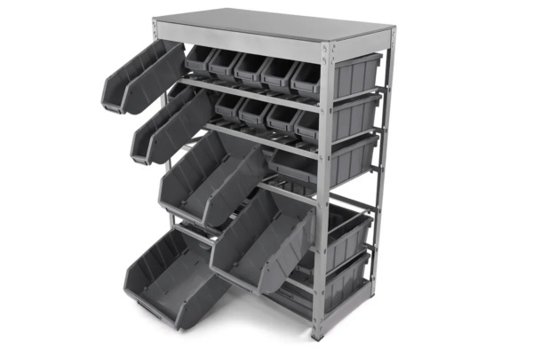 HBM Bakkenkast, opbergsysteem, stelling met 22 opbergbakken - Image 7