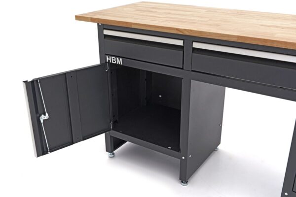 HBM 171 Cm Werkbank Met 6 Laden 1 Deur en Massief Houten Werkblad - Afbeelding 7