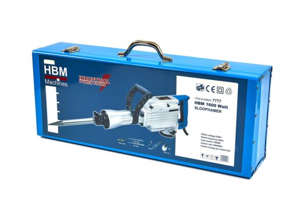 HBM 1600W sloophamer – 45 joule, SDS-hex, inclusief beitels - Afbeelding 7