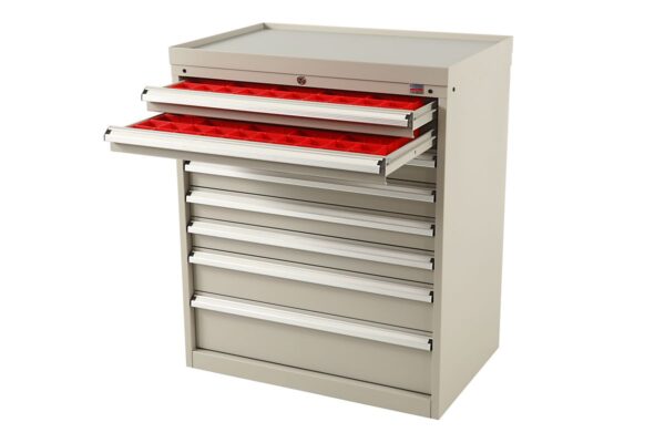HBM gereedschapskast met bakjes en tussenschotten, 8 laden, 88 x 58 x 105 cm beige - Afbeelding 4