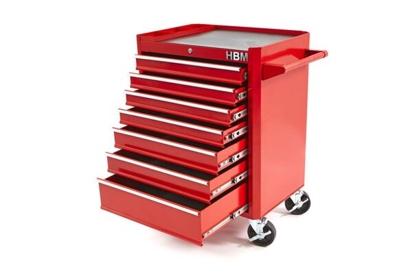 HBM Gereedschapswagen met 7 laden - 66 cm - rood - Afbeelding 2