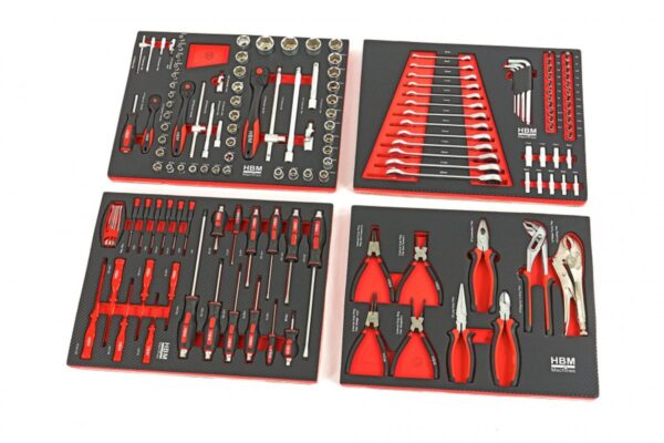 HBM Premium gevulde gereedschapswagen met deur - 154 delig - Afbeelding 4