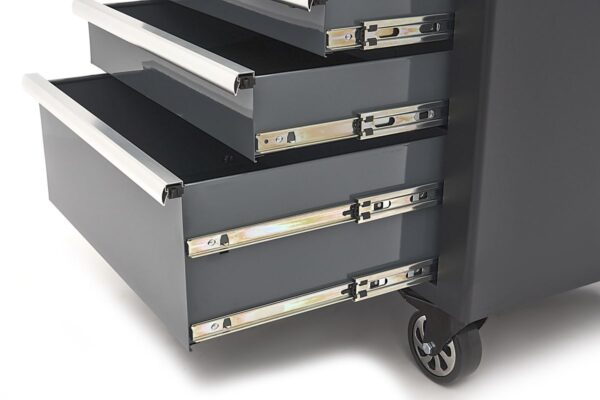 HBM verrijdbare gereedschapswagen, werkbank 114 cm met houten werkblad, zwart/grijs - Afbeelding 6