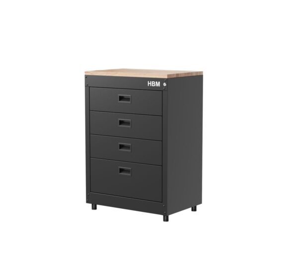 HBM ladenkast 71 cm, 4 laden, zwart