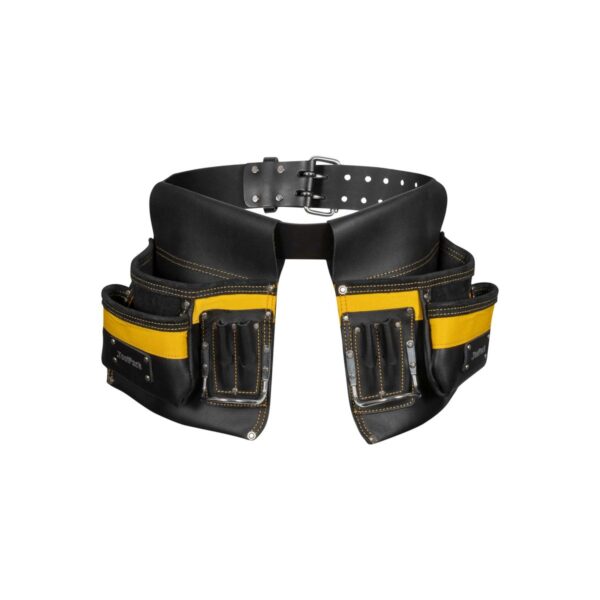ToolPack Industriële gereedschapsgordel, 2 afneembare holsters, Verstelbare Leren Riem, Metalen Gesp