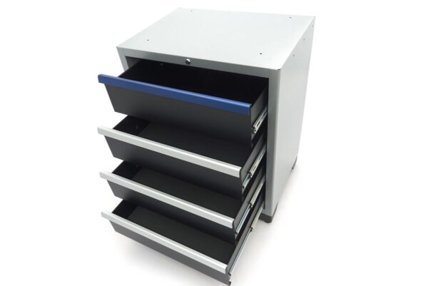 HBM 4 Laden Deluxe Professionele Gereedschapskast voor Werkplaatsinrichting zwart blauw - Afbeelding 5