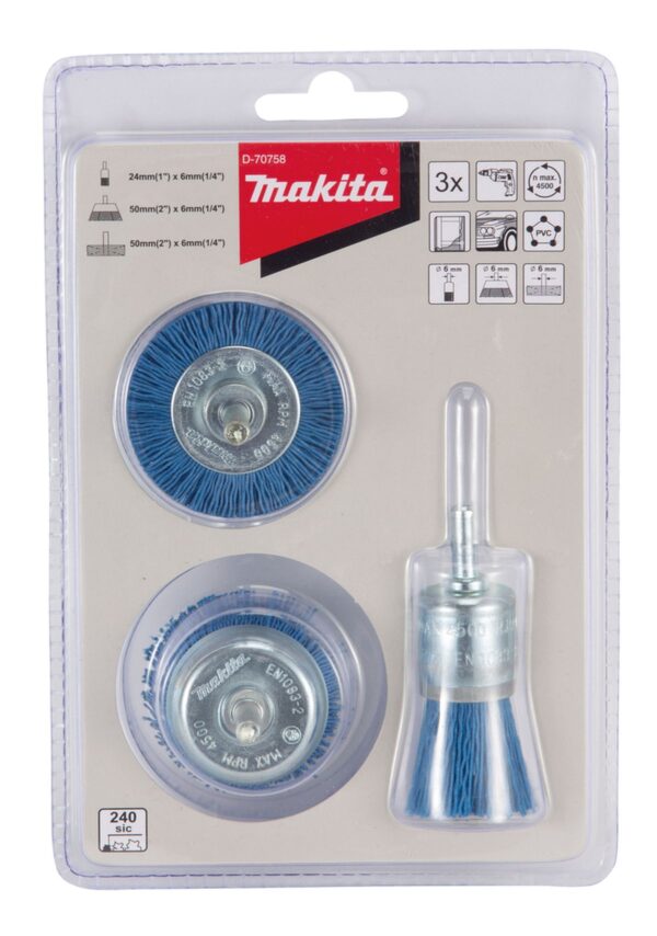 Makita Borstelset Nylon 3-delig D-70758 - Afbeelding 3