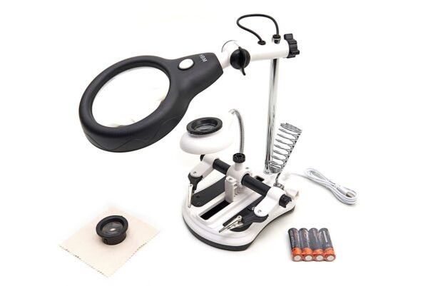 HBM Deluxe 3e Handje Loupelamp met 4 x  Loupe Vergroting en LED Verlichting - Afbeelding 2