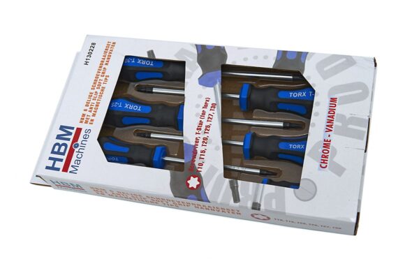 HBM 6 Delige Schroevendraaierset Met anti slip soft grip handvaten en magnetische tips - Afbeelding 4