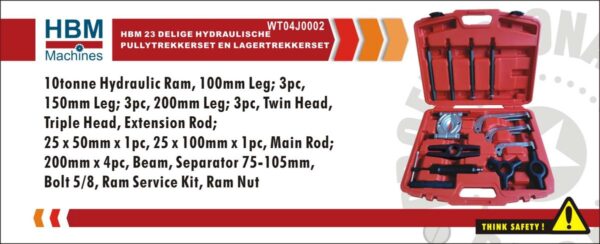HBM 23 Delige Hydraulische Pullytrekkerset en Lagertrekkerset - Afbeelding 5