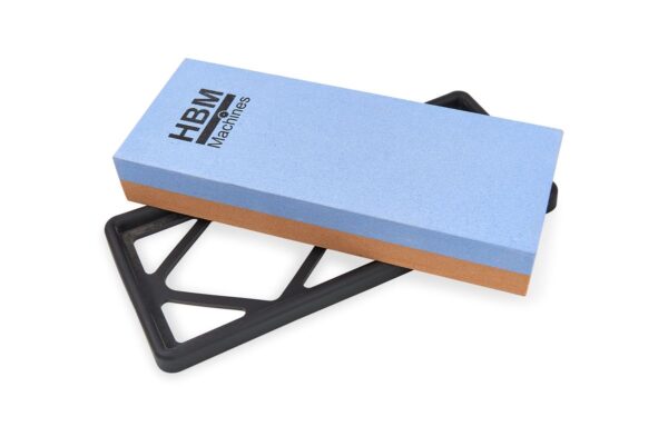 HBM Professionele Dubbelzijdige Wetsteen K240/1000 met Rubberen Anti Slip Houder - Afbeelding 3