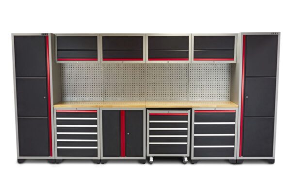 HBM professional deluxe modulair werkplaatssysteem, 16-delig, zwart rood - Image 2