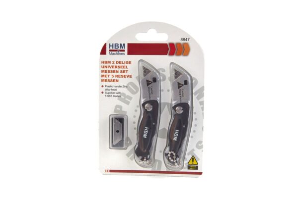 HBM uitschuifmessenset 2-delig met 5 reserve messen - Afbeelding 3